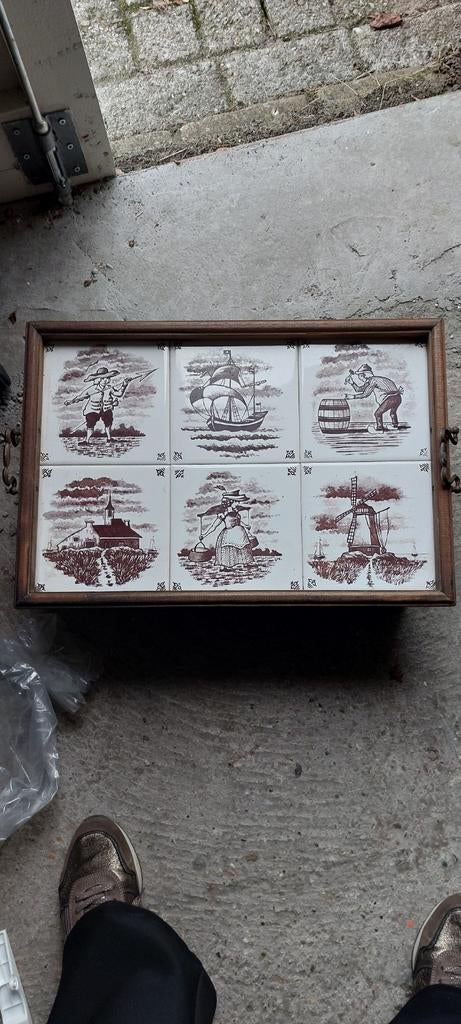 Vintage Dienblad met Tegels, Ophalen of Verzenden