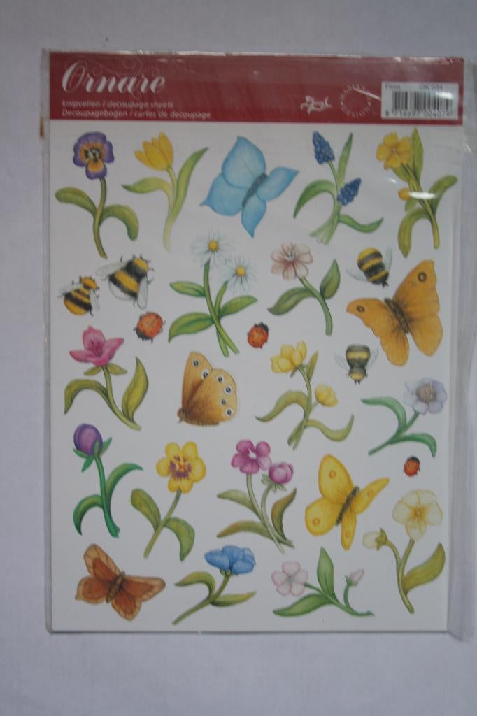 9 st. A5 Ornare knipvellen decoupage sheets 61, Hobby en Vrije tijd, Kaarten | Zelf maken, Verzenden, Nieuw, Natuur, Knipvel