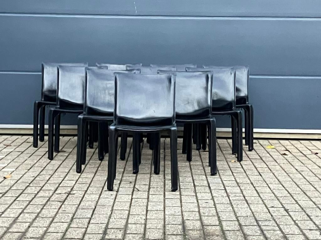8x Cassina Cab chair Mario Bellini Zwart Tuigleder, Ophalen of Verzenden, Zwart, Leer, Sede artifort b&b italia knoll vitra togo eames møller wegner