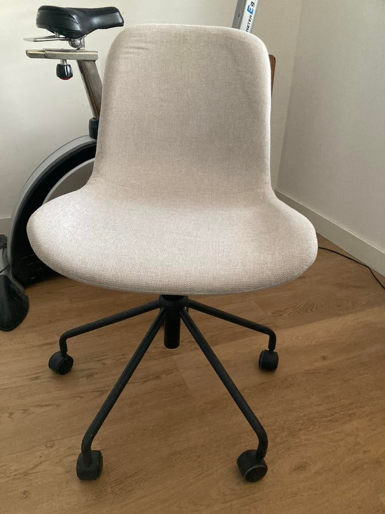 Stijlvolle designer beige grijs bureaustoel nolon, Ophalen, Zo goed als nieuw, Grijs, Bureaustoel