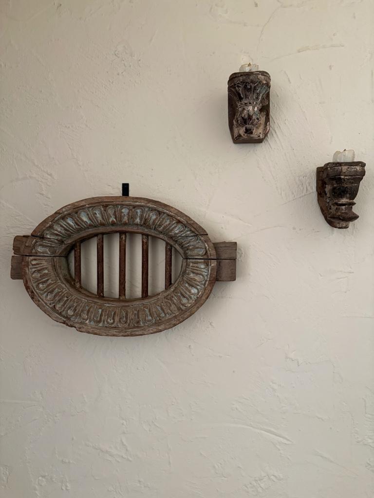 oud raamwerk en kandelaars, stoer,sober,landelijk,brocante, Ophalen of Verzenden, Gebruikt