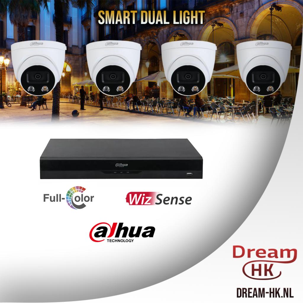 5MP Dahua WizSense Smart Dual Light Full Color 4CH IP PoE