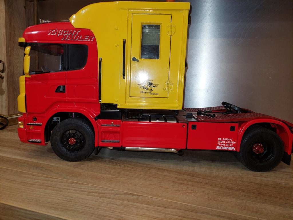 Tamiya 1:14 vrachtwagen scania totaal verbouwd +event MFC 01, Ophalen of Verzenden, Nieuw, Auto onroad