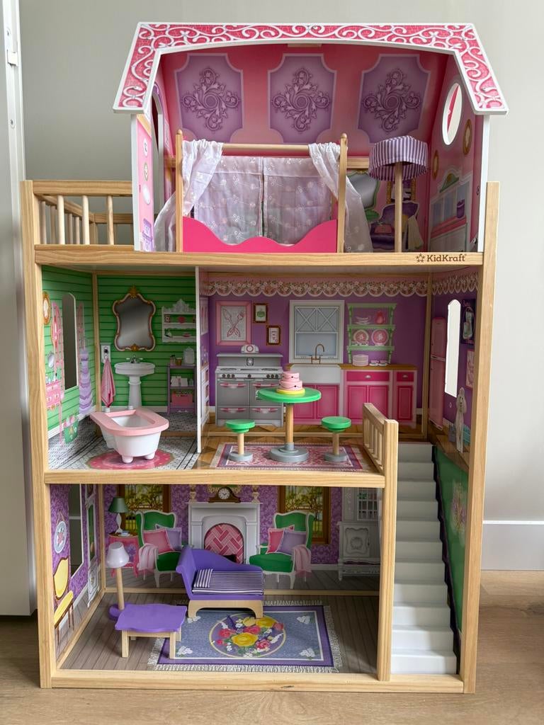 Poppenhuis zgan KidKraft, Ophalen, Zo goed als nieuw, Poppenhuis