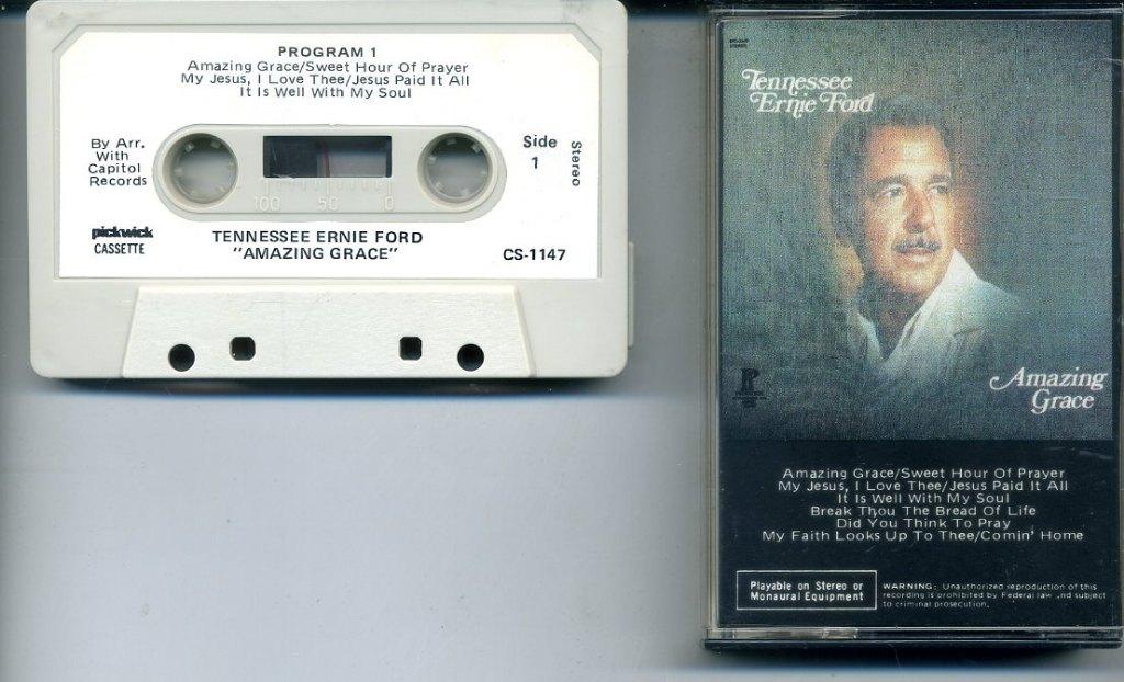 Tennessee Ernie Ford – Amazing Grace 9 nrs cassette 1976 ZG, Cd's en Dvd's, Cassettebandjes, Ophalen of Verzenden, Zo goed als nieuw