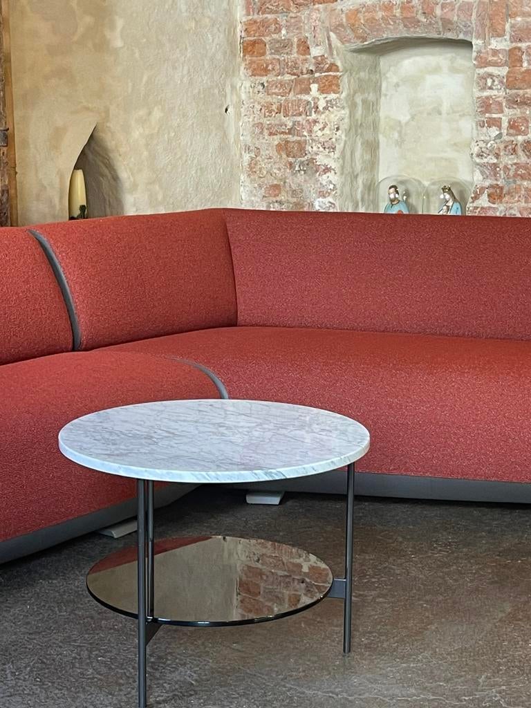 Leolux salontafel Tampa round double marmer, Ophalen, Nieuw, Rechthoekig, 50 tot 100 cm