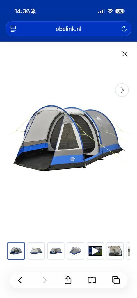 Obelink 4-persoons tent - Zo goed als nieuw!, Ophalen of Verzenden, Zo goed als nieuw, Tot en met 4