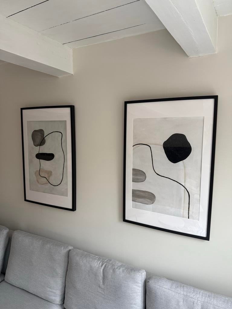 2x IKEA Ribba lijsten met kunst, Ophalen, Zo goed als nieuw, Hout, Minder dan 50 cm