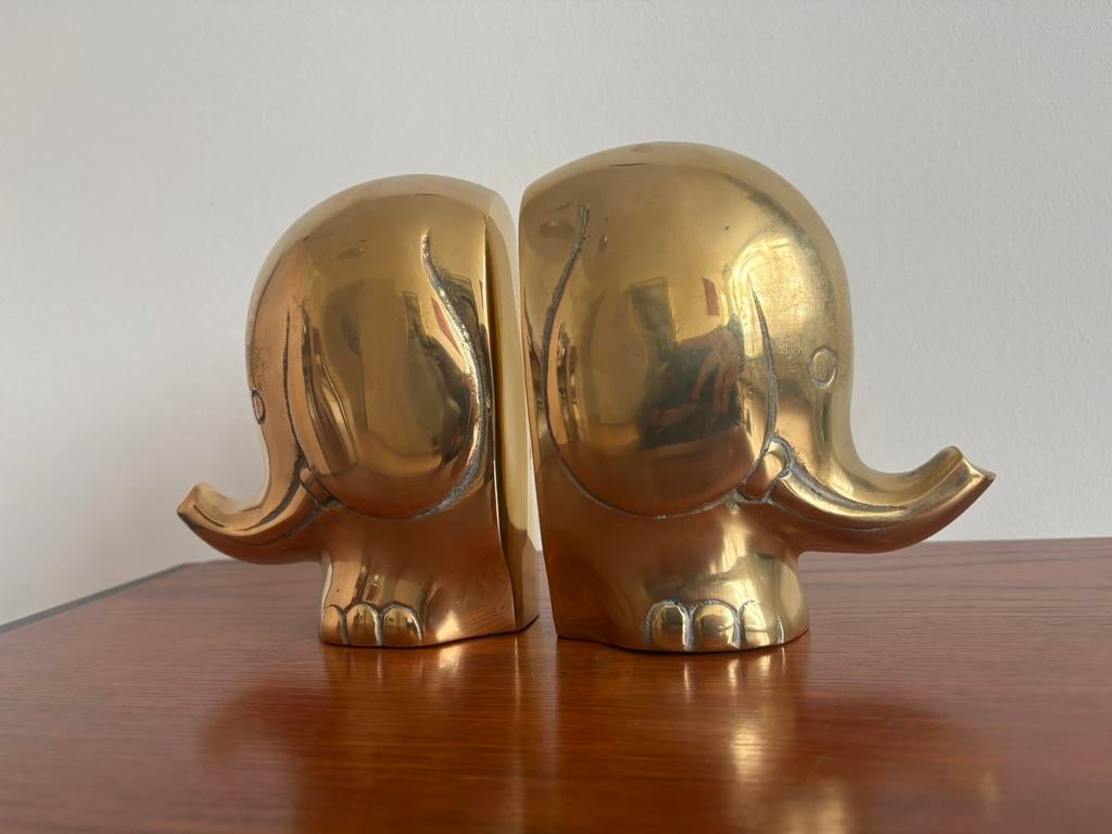 olifant olifanten boekensteun messing zwaar vintage, Ophalen of Verzenden