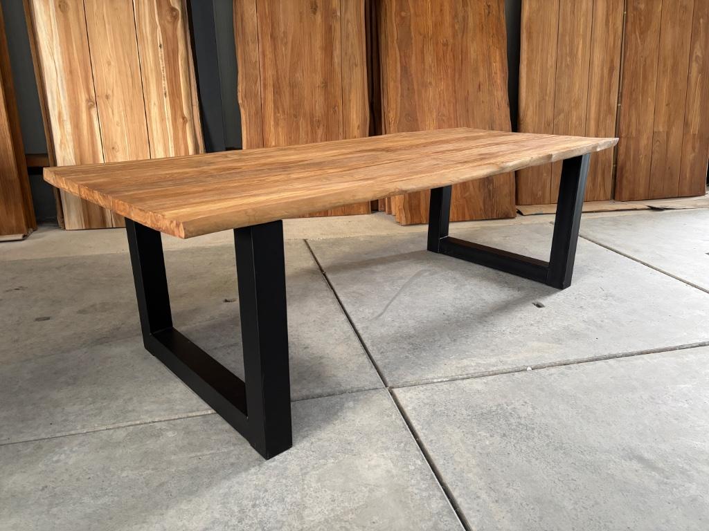 Tuintafel Boomstam Oud teak 260cm B keus, Ophalen, Teakhout, 50 tot 100 cm, Vijf personen of meer