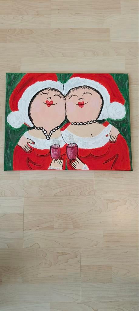 2 Vrolijke Dikke Dames op doek., Ophalen of Verzenden