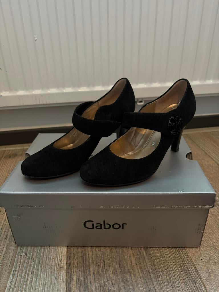 Gabor pumps zwart suede, maat 3, Verzenden, Zo goed als nieuw, Zwart