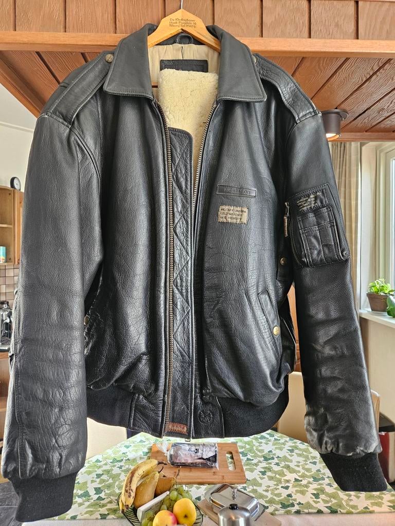 hele mooie z.g.a.n. Nickelson leren pilotenjas maat XXL, Ophalen, Zwart, Nickelson, Overige maten