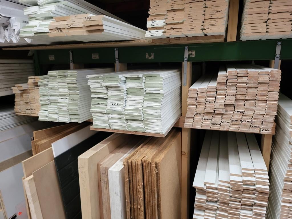 Deurbeleg beleg latten div maten vuren, hardhout, vw mdf
