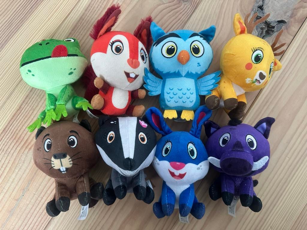 Knuffelbos Dieren Set 8 stuks bos mini’s lidl, Ophalen of Verzenden, Zo goed als nieuw, Overige typen