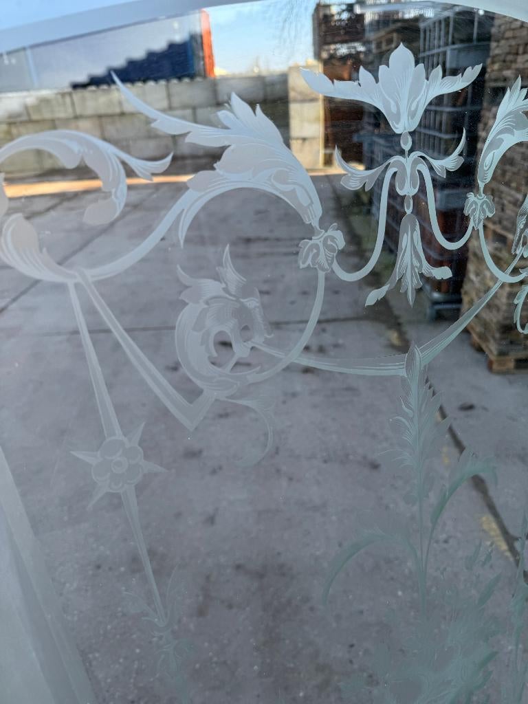 Deur met geëtst glas 212x96cm., Ophalen of Verzenden