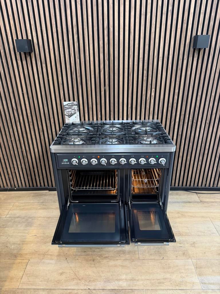 Luxe Boretti Majestic Fornuis antraciet (Gratis bezorgen), 5258sh, Ophalen of Verzenden, Zo goed als nieuw, Energieklasse A of zuiniger