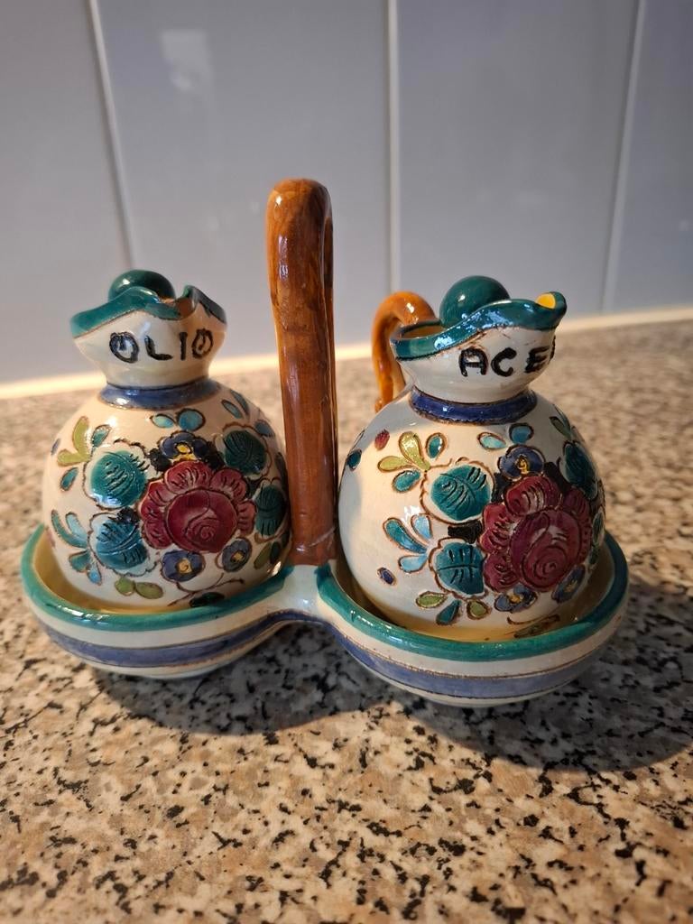 Olie en azijn  setje  vintage Italië, Antiek en Kunst, Ophalen of Verzenden