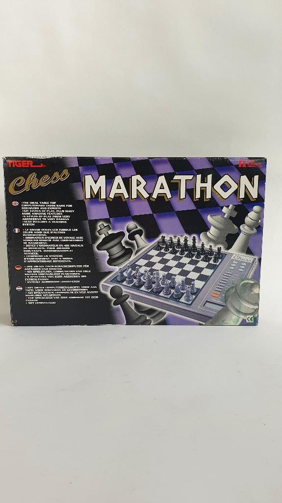 Tiger Chess Marathon schaakcomputer, 1997. Orig. doos. 7B14, Hobby en Vrije tijd, Gezelschapsspellen | Bordspellen, Gebruikt, Ophalen of Verzenden
