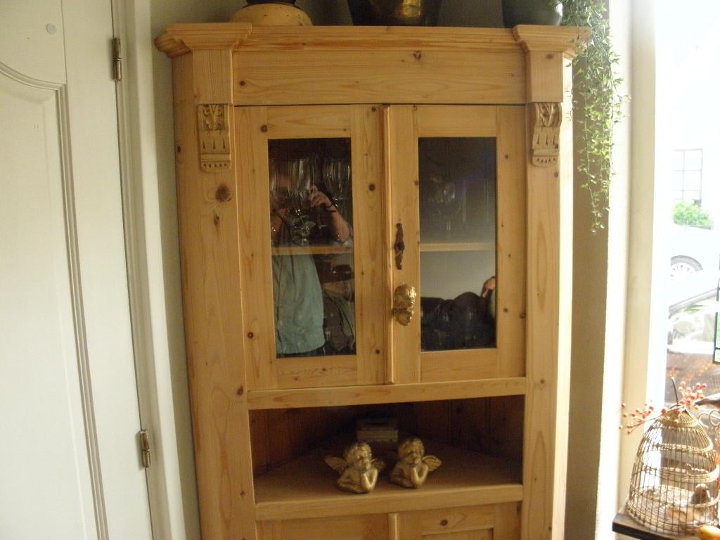 antieke hoekkast grenen antiek, Huis en Inrichting, Kasten | Vitrinekasten, Ophalen, 50 tot 100 cm, 50 tot 75 cm, Gebruikt