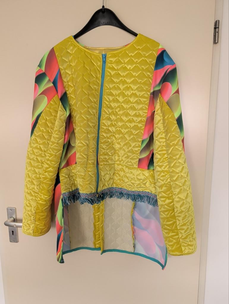 Zelfgemaakte half lange carnaval jas, Carnaval, Onbekend, Maat 48/50 (M), Ophalen of Verzenden