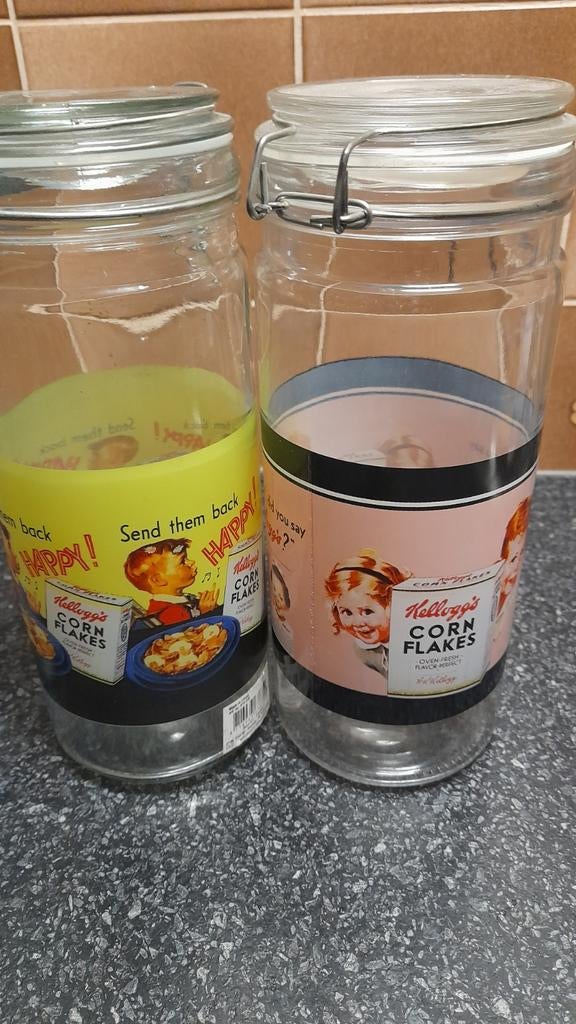 Vintage Kellogg's Voorraadpotten / Weckpotten€ .7.50, Huis en Inrichting, Ophalen, Gebruikt