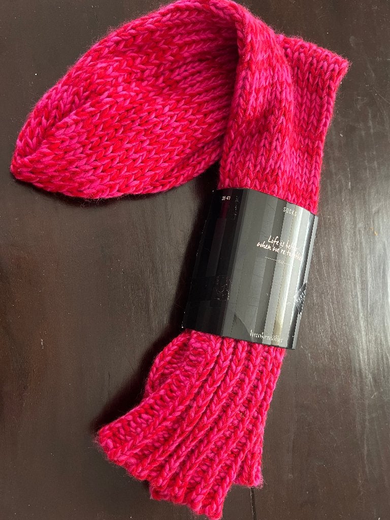 kniekousen one size rood roze gebreid model NIEUW, Kleding | Dames, Sokken en Kniesokken, Nieuw, Overige maten, Ophalen of Verzenden