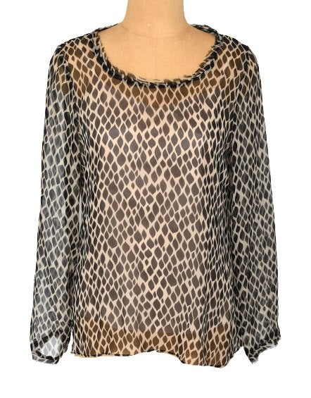 Hoss Intropia doorschijnende blouse top, Mt. 36 / S, Overige kleuren, Verzenden, Zo goed als nieuw, Lange mouw