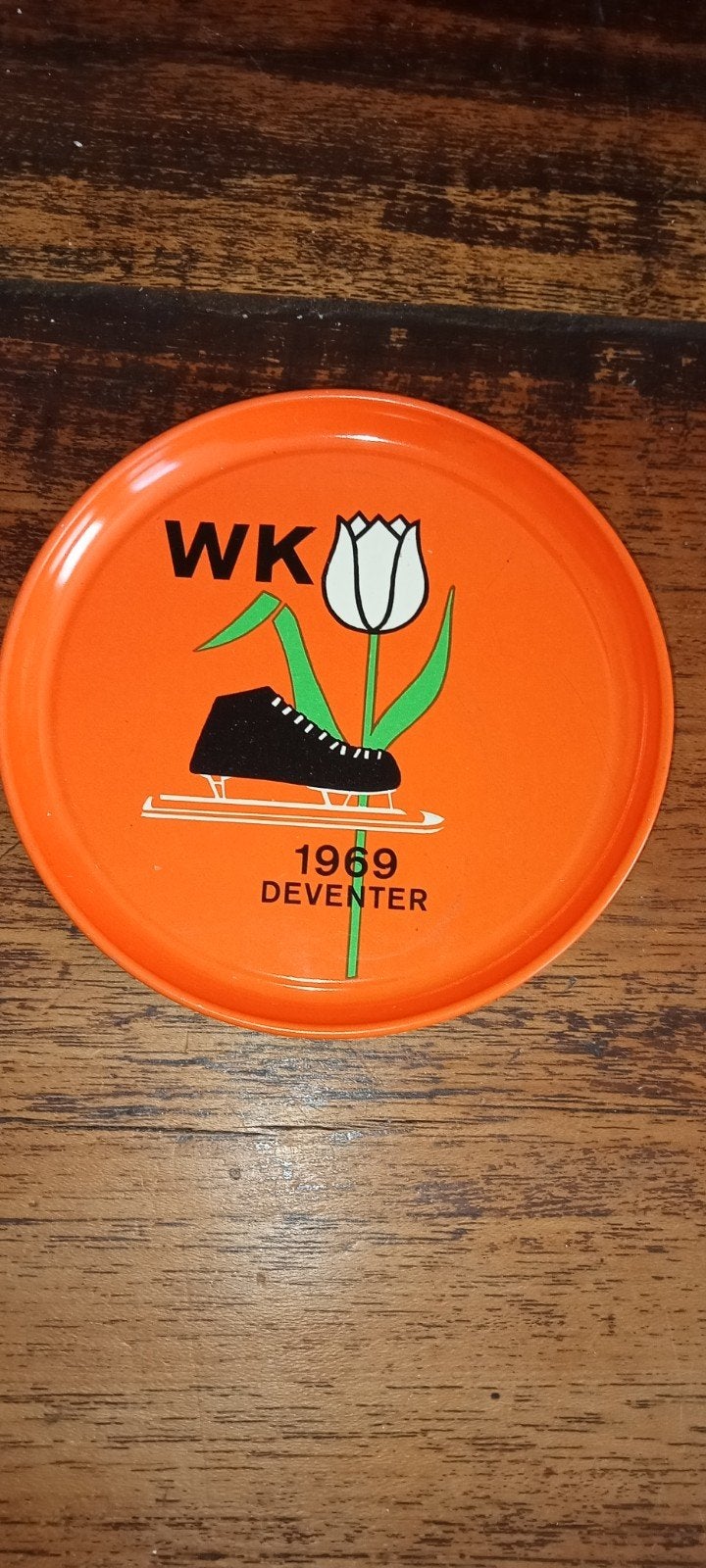 Vintage onderzetter WK 1969 Deventer schaatsen tulp, Ophalen of Verzenden, Nieuw, Overige typen