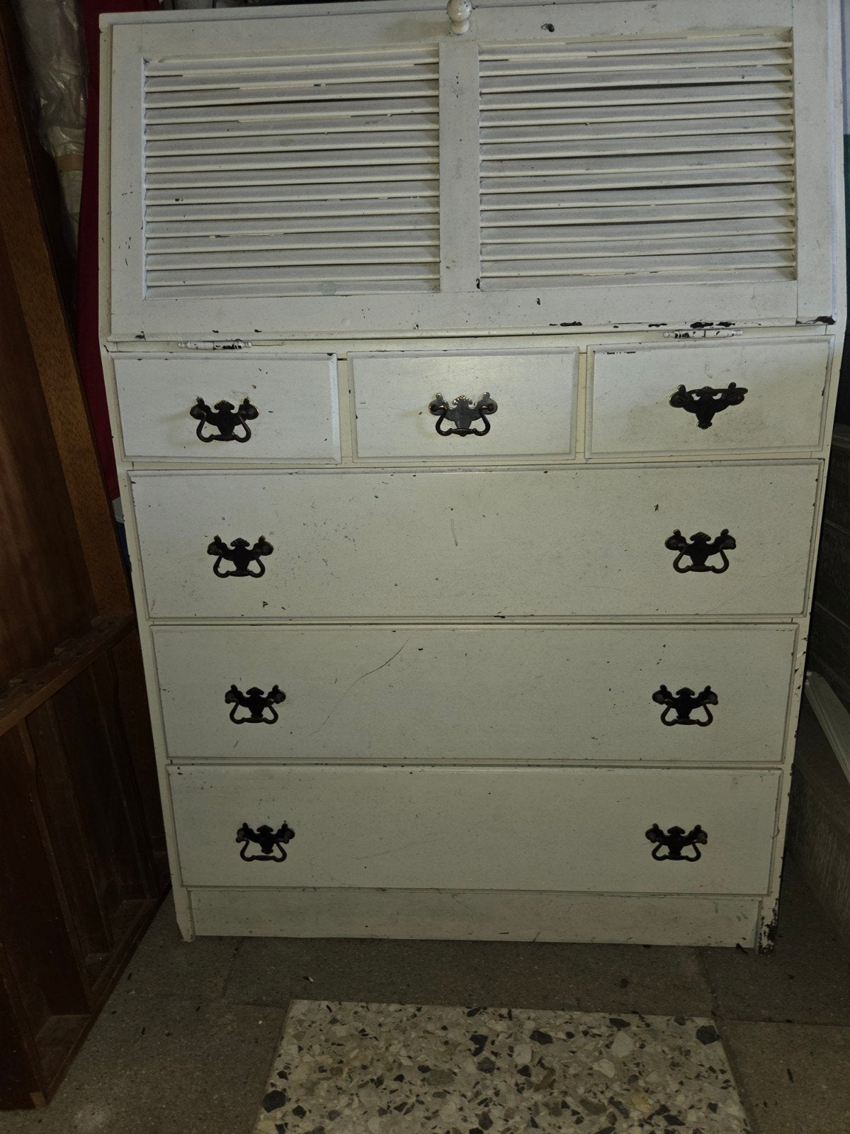 Antieke secretaire jaren '60 - Wit, Ophalen, Gebruikt, Vintage, Jaren '60