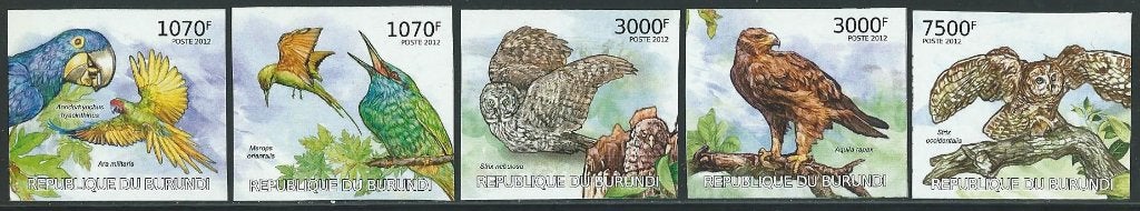 Vogels - Burundi - Mi 2575/2579 - Ongetand - Postfris, Ophalen of Verzenden, Postfris, Dier of Natuur