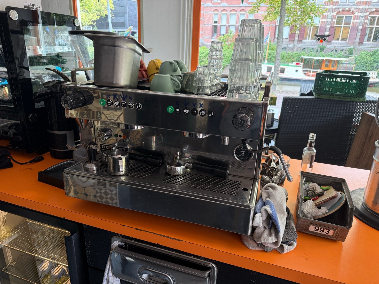 Rocket Espresso Milano Linea Professionale Espressomachine, Stoompijpje, Gebruikt, Espresso apparaat, 10 kopjes of meer
