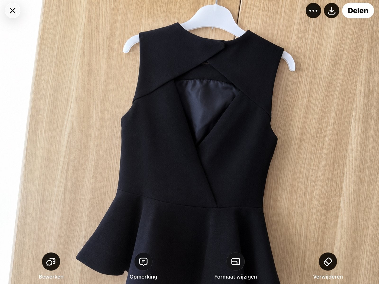 Zwarte Peplum Top Maat 34, Verzenden, Zwart, Zonder mouw, Maat 34 (XS) of kleiner