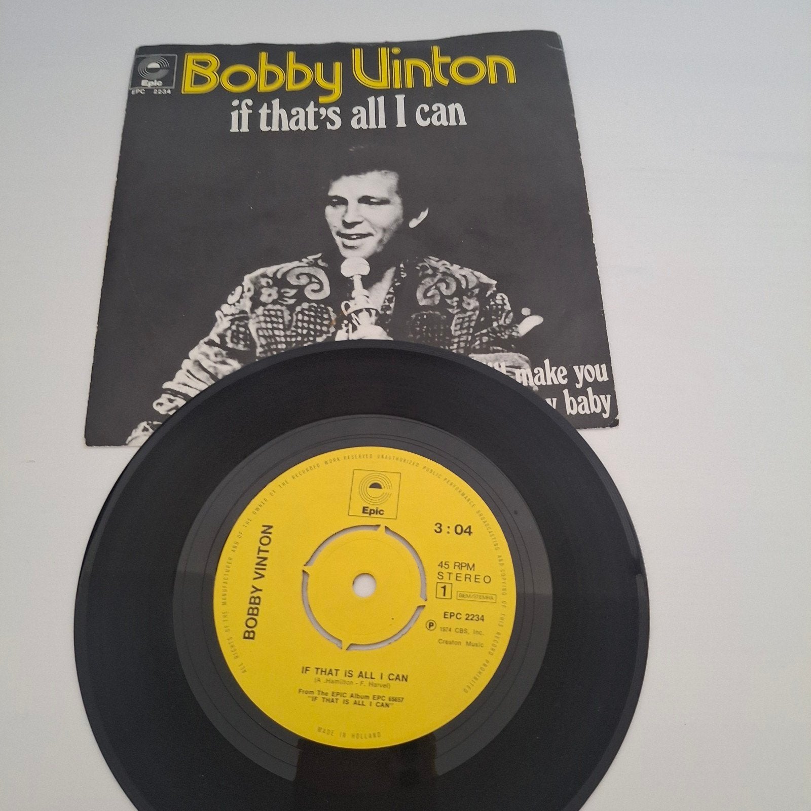 Bobby Vinton - If That's All I Can (Vinyl Single), Gebruikt, 7 inch, Ophalen of Verzenden, Pop
