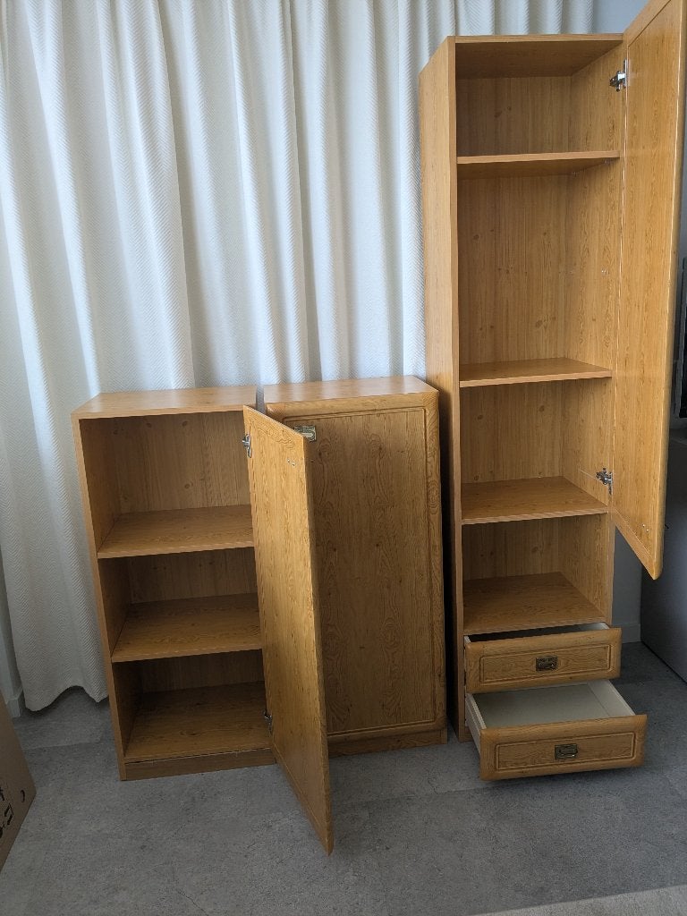 Te koop 3 nette kledingkasten voor hobby of tienerkamer, Ophalen, Gebruikt, Met deur(en), 50 tot 100 cm