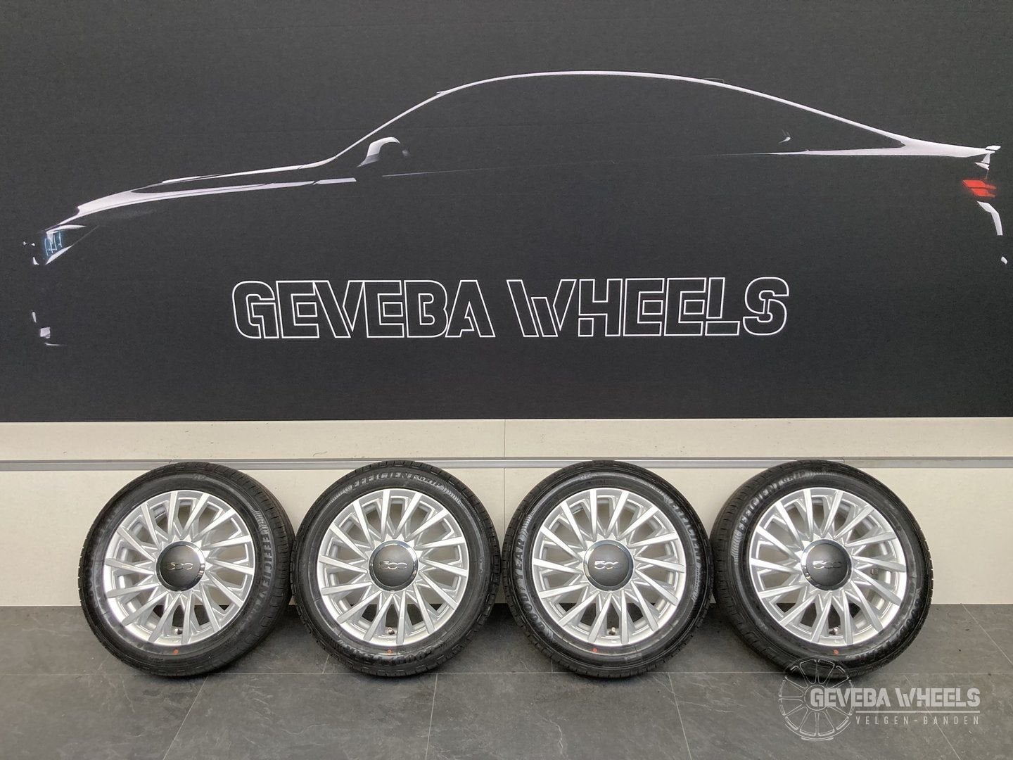 15” originel Fiat 500 velgen + banden 4x98 185/55/15 5202775, Auto-onderdelen, Banden en Velgen, Gebruikt, 15 inch, -, -