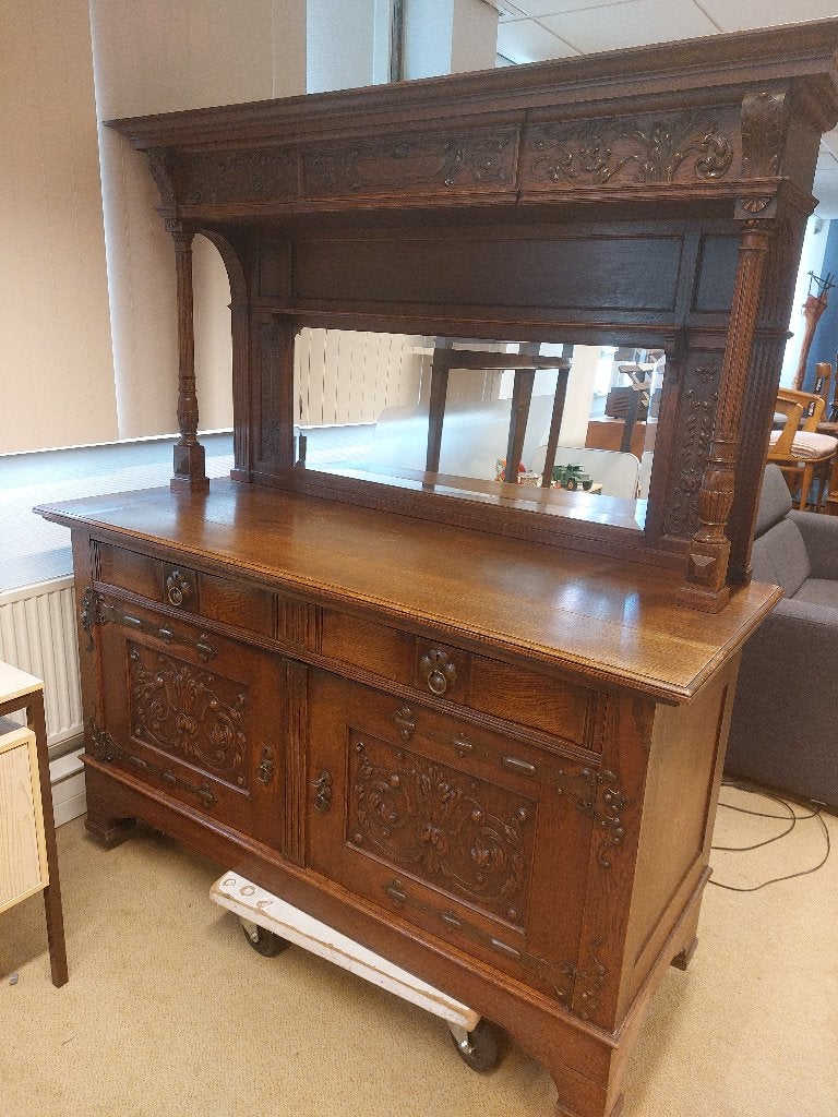 brocante buffetkast / servieskast / spiegelkast ( 500041), Ophalen, Gebruikt, 25 tot 50 cm, 200 cm of meer