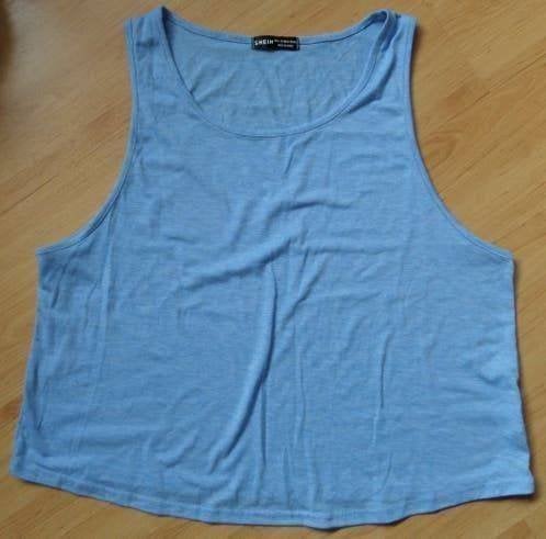 Lichtblauwe cropped top van Shein maat L, Blauw, Maat 42/44 (L), Ophalen of Verzenden, Zo goed als nieuw