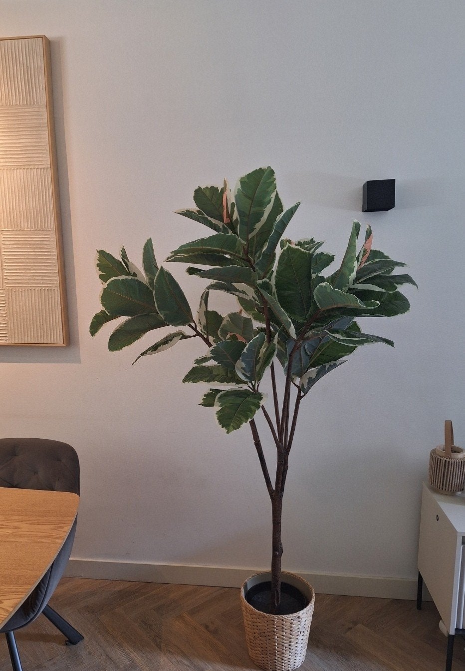 Ikea Fejka kunstplant Ficus in rieten pot, Groen, Kunstplant, Nieuw, Ophalen of Verzenden