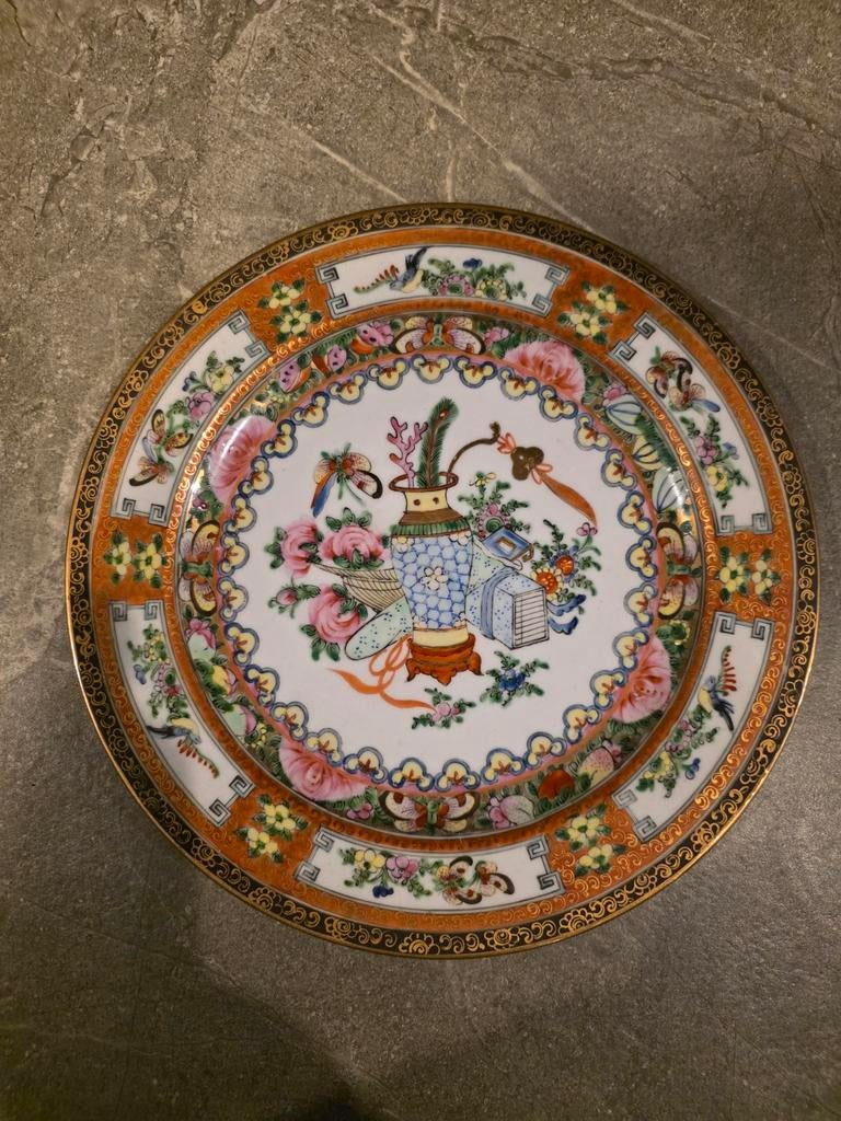 Antiek Chinees Porseleinen Bord - Famille Rose Decor, Ophalen of Verzenden