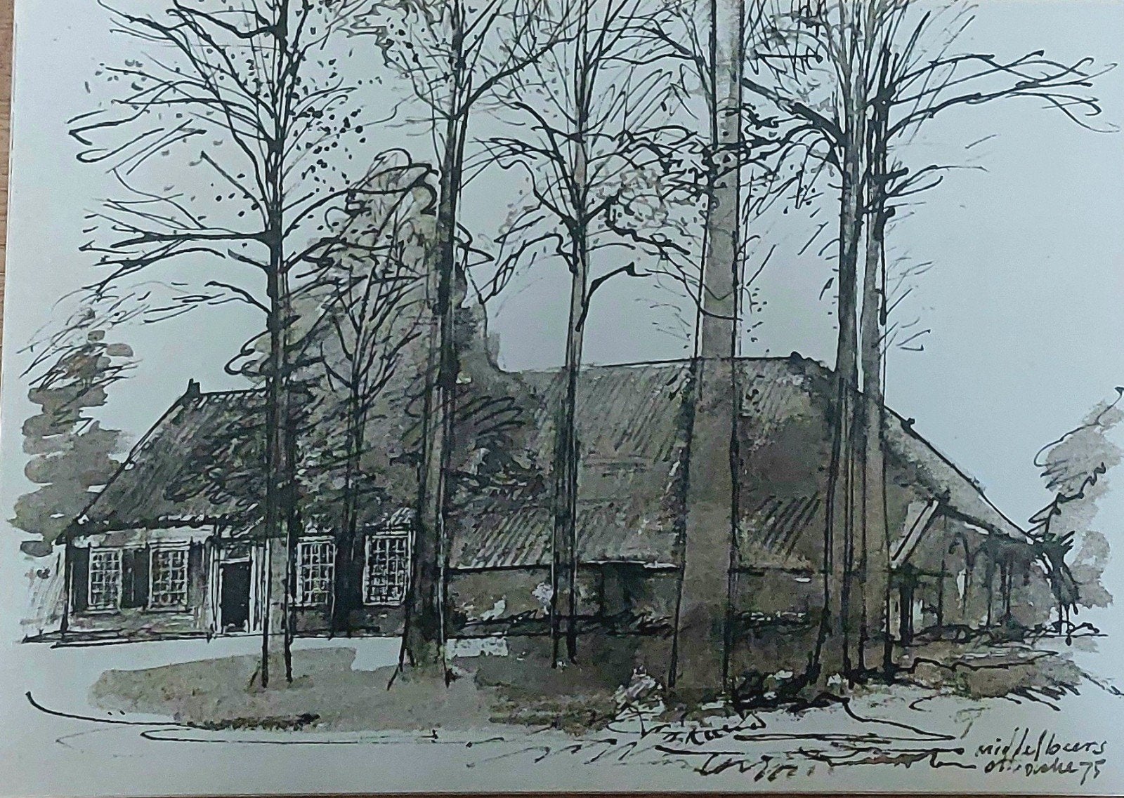 Otto Dicke ... Boerderij Middelbeers ... Brabant ..., Antiek en Kunst, Ophalen of Verzenden