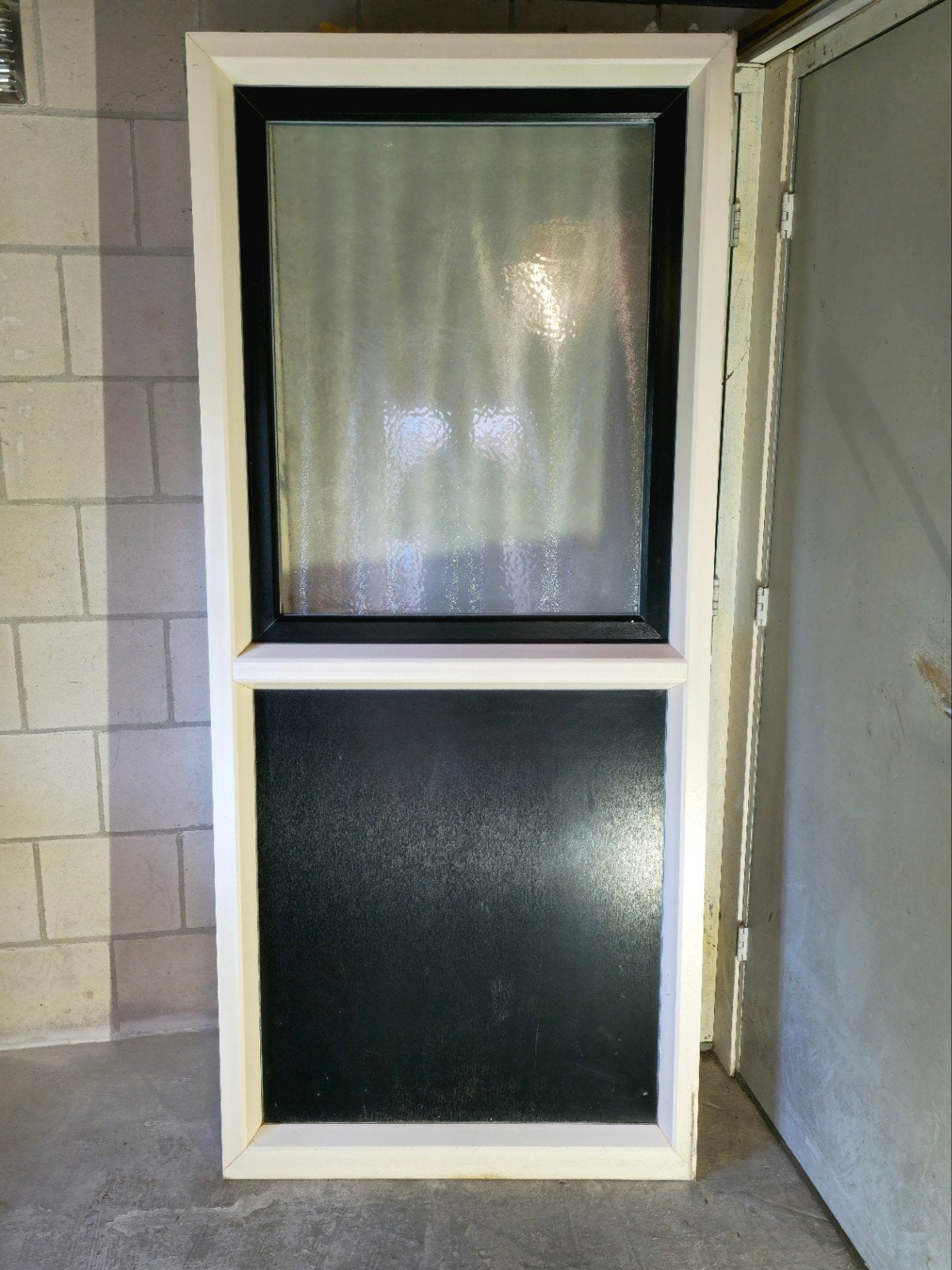 Kunststof kozijn 91,5 x 208 cm met draaikiepraam – dubbel gl, Kunststof, Raamkozijn, 150 tot 225 cm, Inclusief glas
