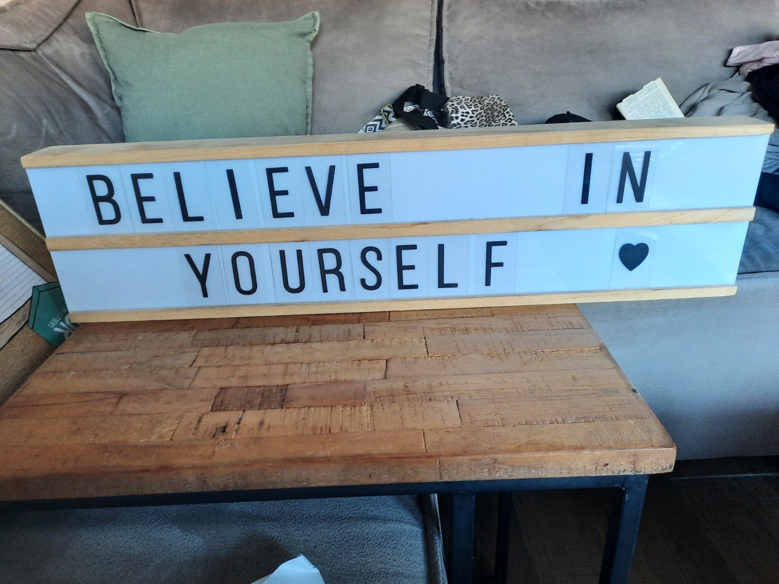 Lightbox met letters - "Believe in Yourself", Wit, Overige merken, Gebruikt, Kunststof