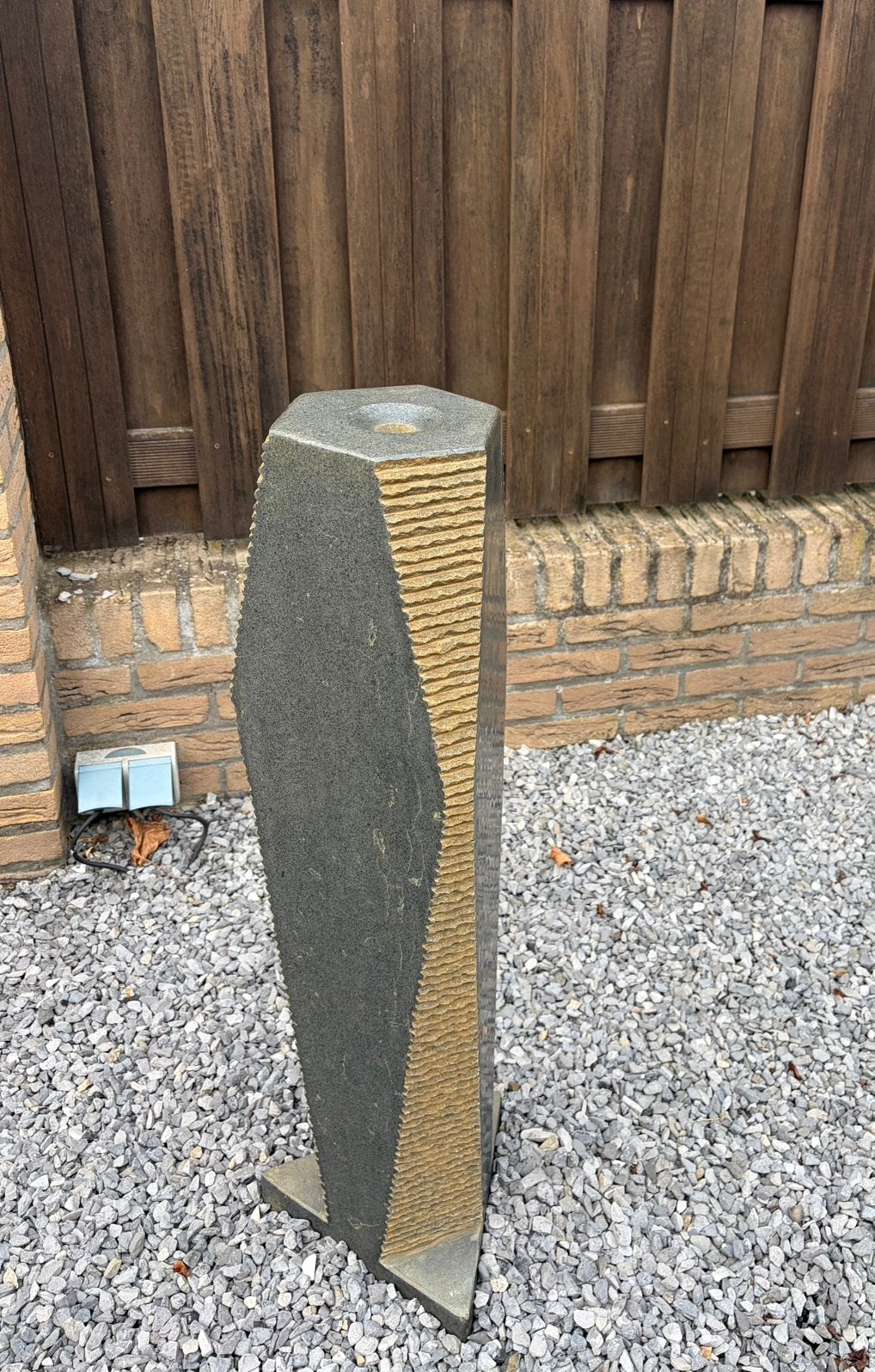 Decoratief tuinfonteintje – stenen tuinornament, Ophalen, Gebruikt, Steen, Abstract beeld