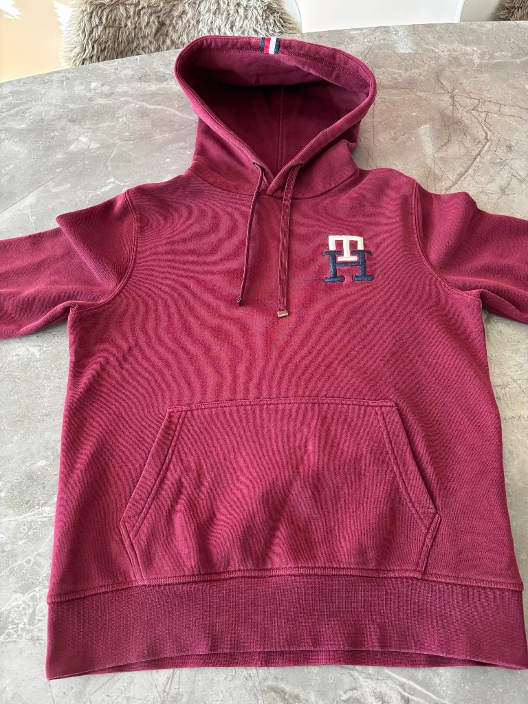 Tommy Hilfiger hoodie bordeaux rood/burgundy maat S, Kleding | Heren, Truien en Vesten, Tommy Hilfiger, Ophalen of Verzenden, Gedragen