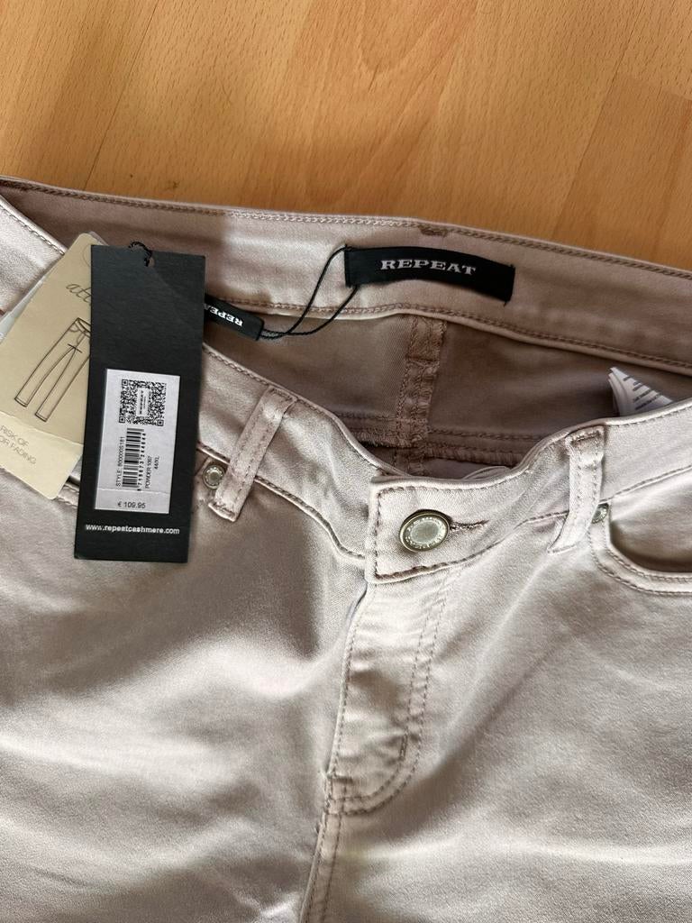 Repeat Cashmere Dames Broek Maat 44 (XL) Powder Beige, Kleding | Dames, Verzenden, Beige, Maat 46/48 (XL) of groter, Nieuw