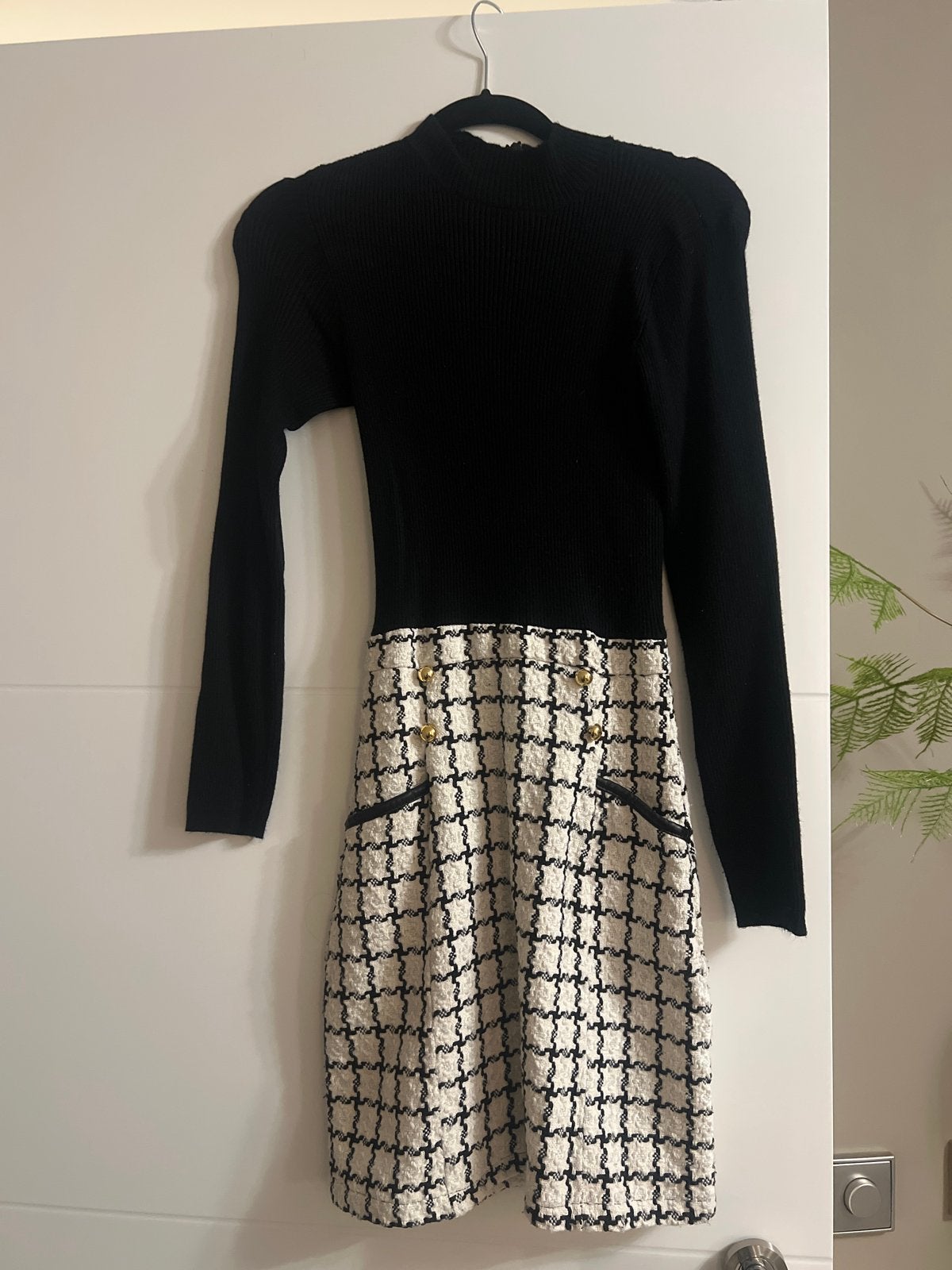 Lipsy London jurk zwart/wit geruit maat 38, Maat 38/40 (M), Zwart, Ophalen of Verzenden, Zo goed als nieuw