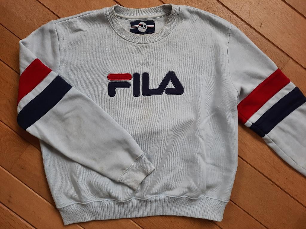 Vintage - Old School - FILA sweater licht blauw maat L, Ophalen of Verzenden, Zo goed als nieuw, Grijs, Fila