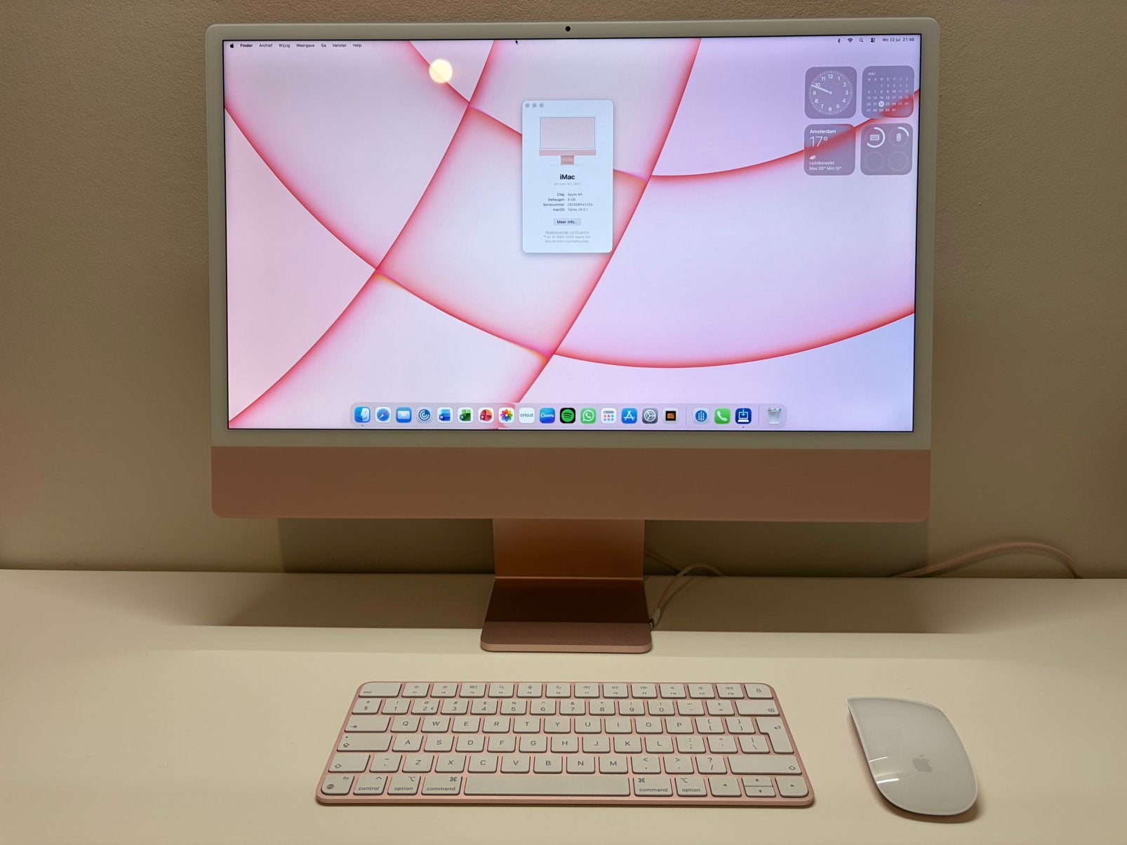 Roze Apple iMac in perfecte staat, Ophalen, IMac, Zo goed als nieuw, 8 GB