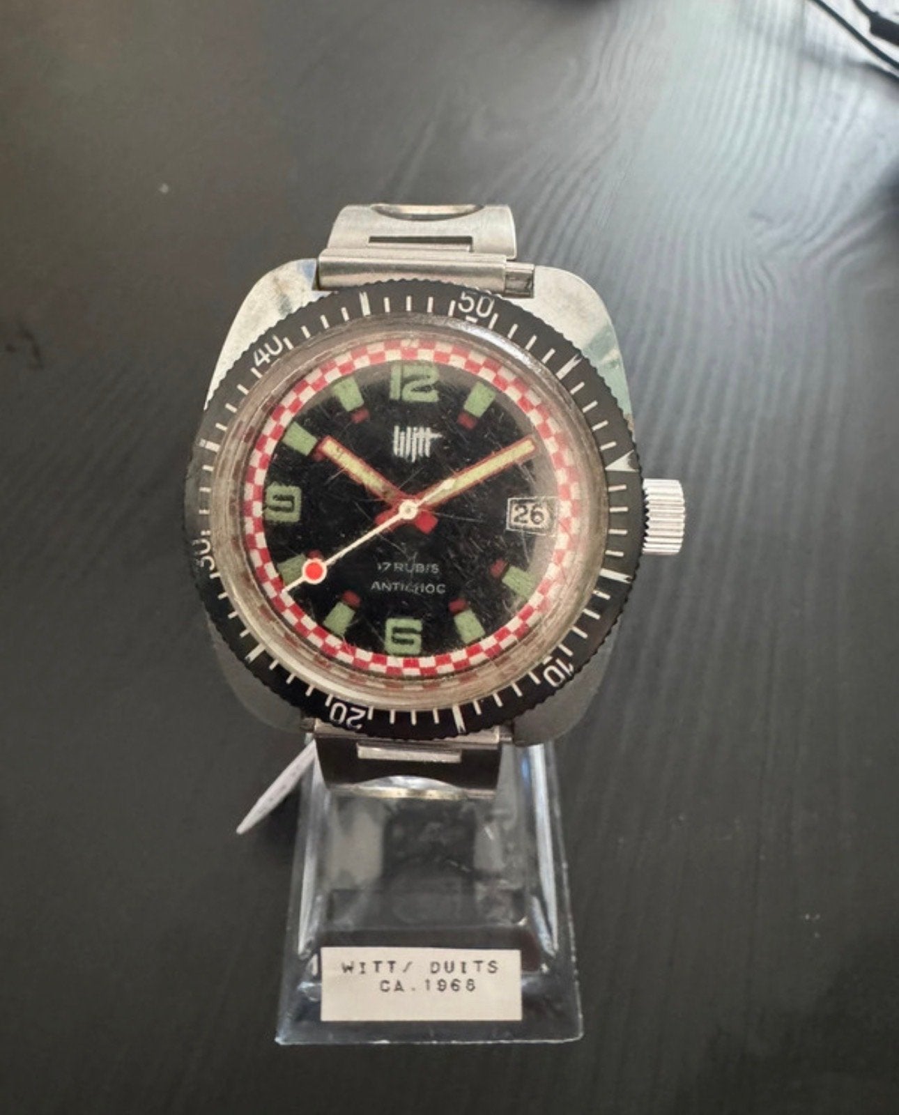 Witt Duikhorloge uit 1968 - West-Duitsland - Werkt perfect, Overige merken, Staal, Met bandje, Verzenden